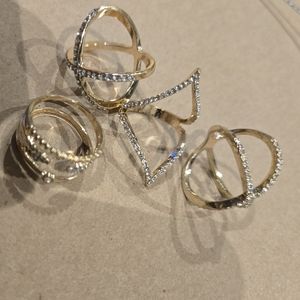 Elegant Gold and Silver Women's Ring Set